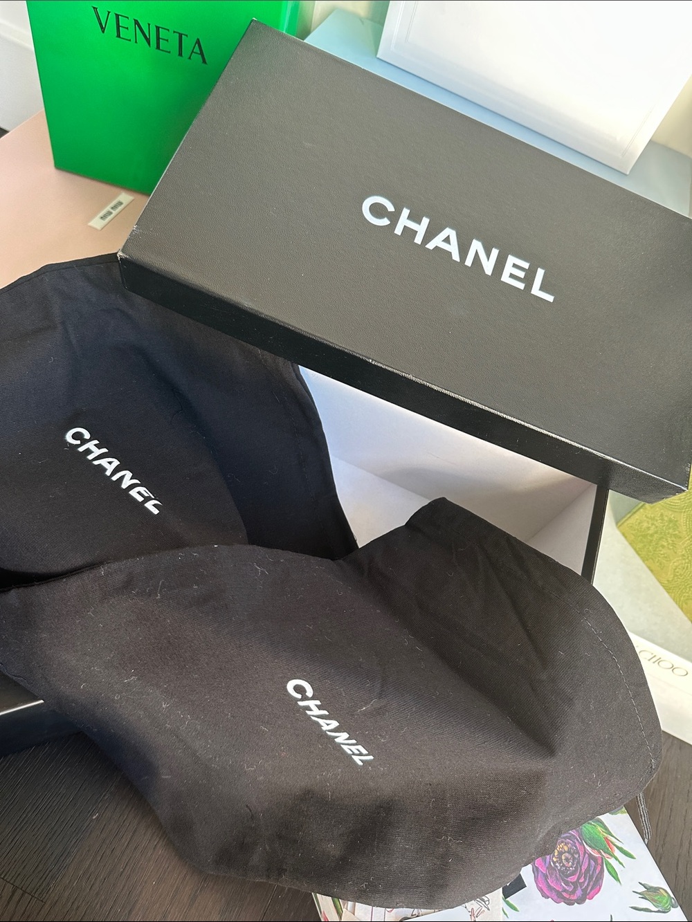 CHANEL Black and Charcoal Mary Jane Heels - Picture 9 of 10